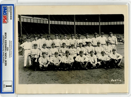 1923, 1927 New York Yankees Team Photos Pair with Ruth and Gehrig - PSA/DNA Type I